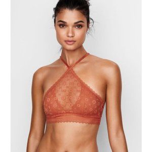 Victoria's Secret orange lace high neck bralette